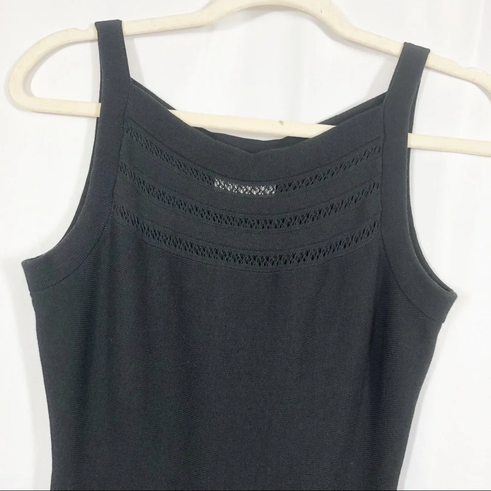 Kate Spade Open Cable Knit Sweater Dress: Black